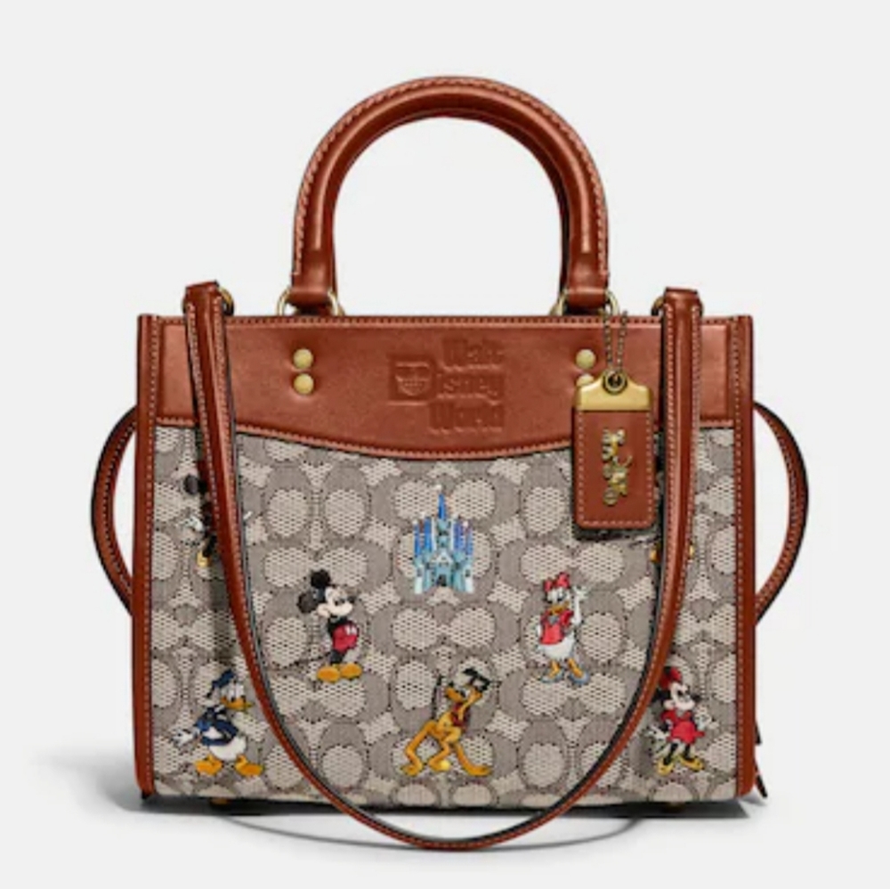 🎀Like New Coach Outlet Disney X Coach Rogue 25 Signature Textile Mickey Mouse